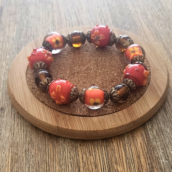 Vintage Art Deco Hand Crafted Stretchy Beaded Bracelet. - Picture 1 of 6